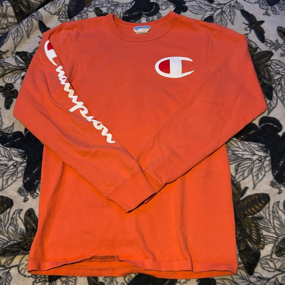 🎃3 for $10🎃 Champion Orange Long Sleeve Graphic Tee T-Shirt
